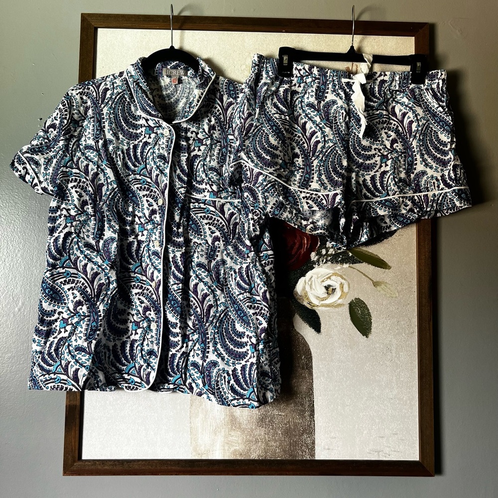 J. Crew Blue and White Pajama Set